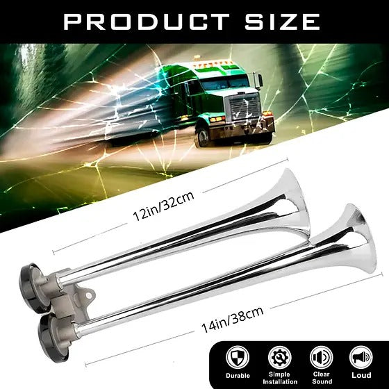 IG Tuning Monstrous Blast Dual Compresor Electric Double Air Horn - Chrome