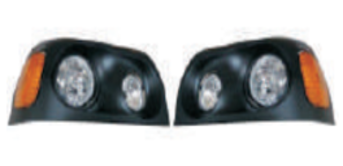 Black headlamp fit freightliner century left